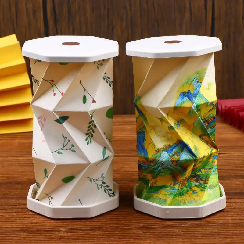 Mini Paper Lantern Night Light USB Charging Portable Foldable Book Lamp Bedroom Bedside Decor Nightlight LED Table Light Gifts
